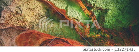 Texture of cave Benagil. Nature background. Coastal rocky seascape, Algarve region in Atlantic ocean, Portugal, Europe Horizontal banner Texture of cave Benagil. Nature background. Coastal rocky seascape, Algarve region in Atlantic ocean, Portugal, Europe Horizontal banner 132271433