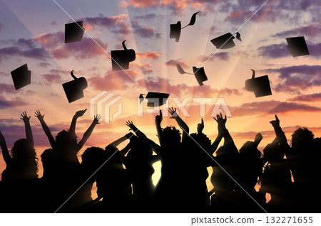 Beautiful cloudy evening sky Beautiful cloudy evening sky 132271655