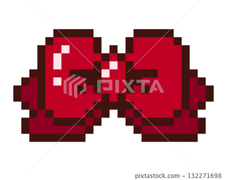 Pixel Art Red Bow 132271698