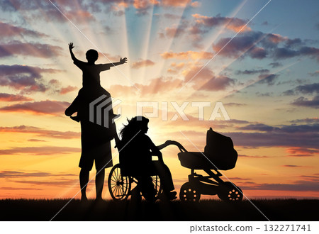 Beautiful cloudy evening sky 132271741