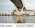 Bhumibol Bridge in Bangkok and Samut Prakan, Thailand. 132271805