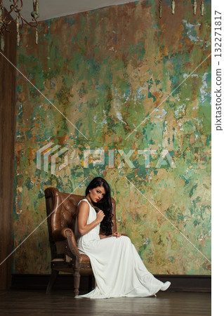 Attractive fashion model woman indoor Attractive fashion model woman indoor 132271817