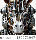 Close-up of an android horse's face 132271947