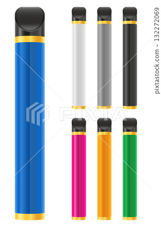 cigarettes electronic device smoke vaporizer vector illustration isolated 132272069