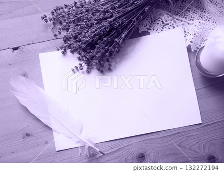 Lavender flowers lie on the table Lavender flowers lie on the table 132272194