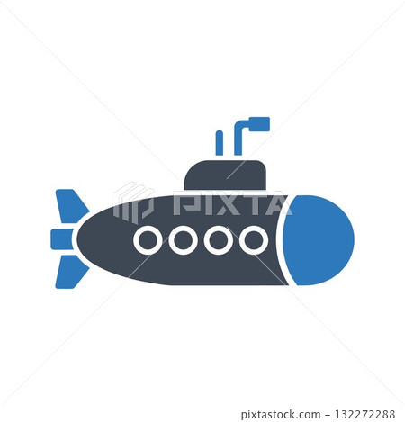Submarine, submersible watercraft icon 132272288