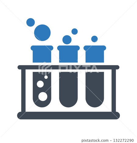 Test Tubes, Test tubes with chemicals on test tube rack icon 132272290
