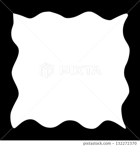 Square black wavy frame template Square black wavy frame template 132272370