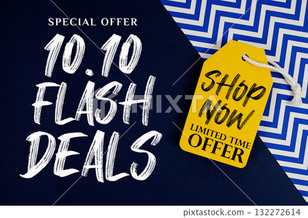 10.10 flash Deals Special Offer with Shop Now and Limited Time Offer on price tag 132272614