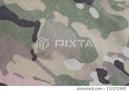 Armed force multicam camouflage fabric texture background close up 132272995