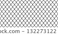 Wire metal mesh pattern. Grid fence texture with iron bars. Lattice isolating hazardous areas. 132273122