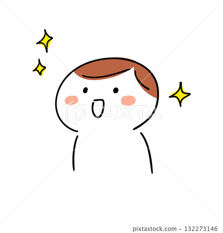 Illustration of a happy child, touching, respectful, happy, sparkling 132273146
