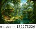 A nature-friendly building in a glass-domed forest 132273220