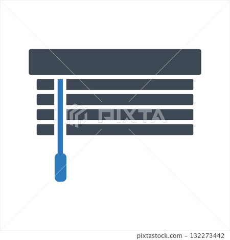Horizontal window blinds icon. Window icon Horizontal window blinds icon. Window icon 132273442