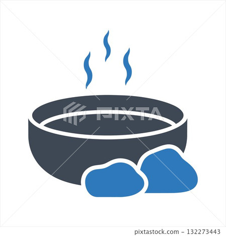 Hot coffee with beans icon Hot coffee with beans icon 132273443