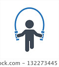 Jump rope exercise icon. Skipping rope icon 132273445