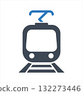 Electric train icon. Light rail or light rail transit icon 132273446