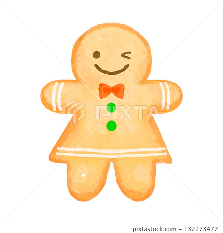 可愛的水彩薑餅人餅乾 可愛的水彩薑餅人餅乾 132273477