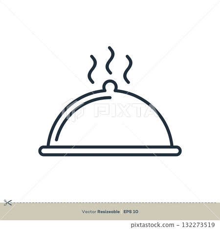Tray of Food Icon Vector Logo Template Illustration Design. Vector EPS 10. 132273519