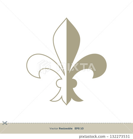 Fleur De Lis Icon Vector Logo Template Illustration Design. Vector EPS 10. 132273531