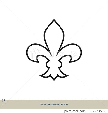 Fleur De Lis Icon Vector Logo Template Illustration Design. Vector EPS 10. 132273532
