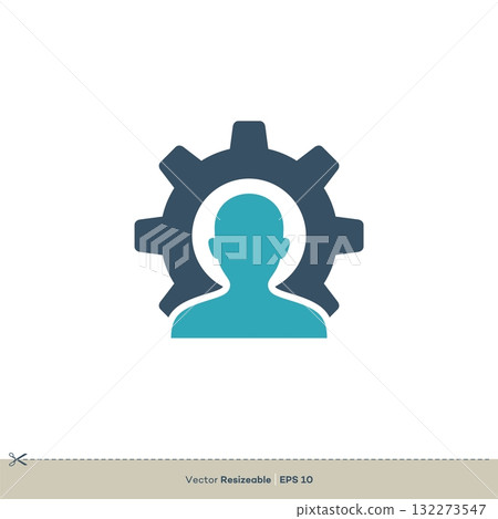 Human Shape Gear Vector Logo Template Illustration Design. Vector EPS 10. 132273547