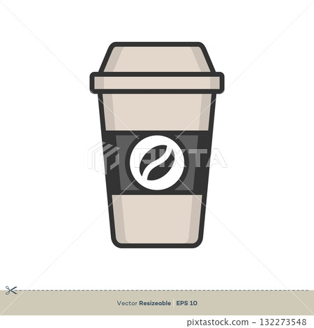 Coffee Cup Icon Vector Logo Template Illustration Design. Vector EPS 10. 132273548