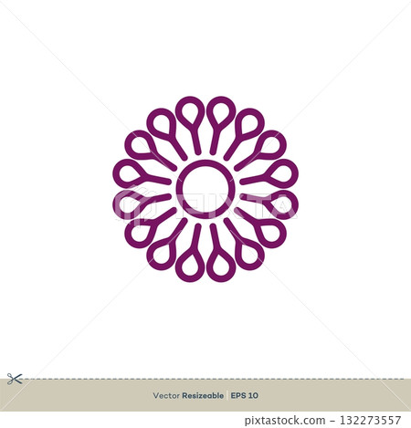 Purple Flower Ornament Vector Logo Template Illustration Design. Vector EPS 10. Purple Flower Ornament Vector Logo Template Illustration Design. Vector EPS 10. 132273557