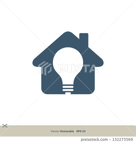 Bulb and Home Icon Vector Logo Template Illustration Design. Vector EPS 10. 132273569