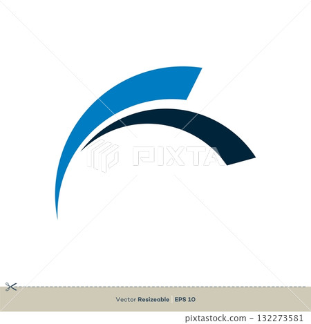 Blue Swoosh Icon Vector Logo Template Illustration Design. Vector EPS 10. 132273581