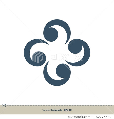 Flower Swoosh Logo Template Illustration Design. Vector EPS 10. Flower Swoosh Logo Template Illustration Design. Vector EPS 10. 132273589