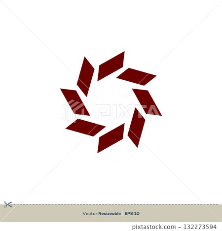 Red Star Flower Vector Logo Template Illustration Design. Vector EPS 10. 132273594