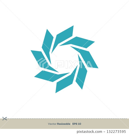 Teal Star Flower Vector Logo Template Illustration Design. Vector EPS 10. 132273595