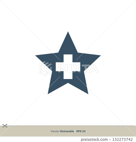 Cross Blue Star Logo Template Illustration Design. Vector EPS 10. 132273742
