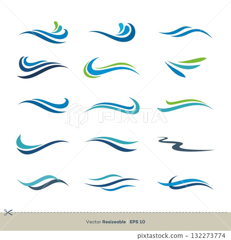 Set of Colorful Waves Swoosh Vector Logo Template Illustration Design. Vector EPS 10. Set of Colorful Waves Swoosh Vector Logo Template Illustration Design. Vector EPS 10. 132273774
