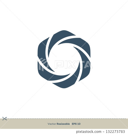 Shutter Lens Vector Logo Template Illustration Design. Vector EPS 10. 132273783