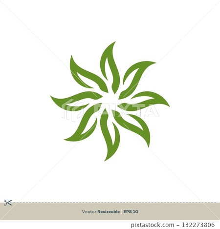 Ornamental Flower Logo Template, Green Leaves Petal Vector Illustration Design. Vector EPS 10. Ornamental Flower Logo Template, Green Leaves Petal Vector Illustration Design. Vector EPS 10. 132273806