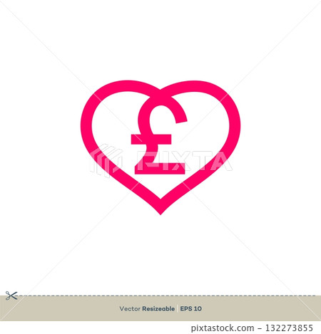 Love Pound sterling Money Logo Template Illustration Design. Vector EPS 10. 132273855