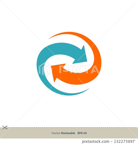 Circle Arrow Logo Template vector design Illustration Design. Vector EPS 10. 132273897