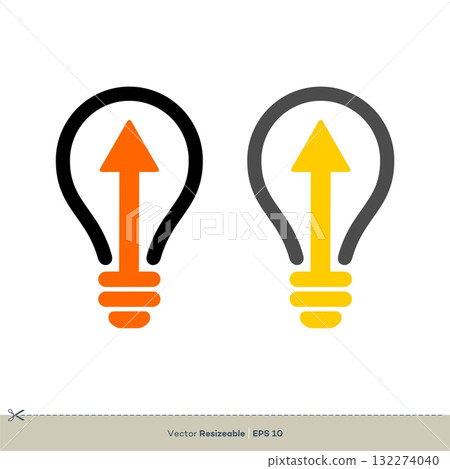 Up Arrow Light Bulb Logo Template Illustration Design. Vector EPS 10. Up Arrow Light Bulb Logo Template Illustration Design. Vector EPS 10. 132274040