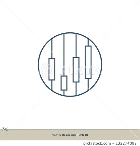 Circle Outline Candlestick Logo Template Illustration Design. Vector EPS 10. Circle Outline Candlestick Logo Template Illustration Design. Vector EPS 10. 132274092