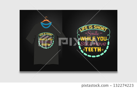 Modern typography on a t-shirt design Create a unique typographic and graphic vector template for t-shirt design. 132274223