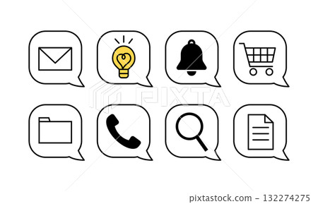 用圖示取代對話氣泡插圖的變體包 132274275