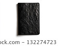 Black leather wallet with textured surface isolated on white background, vertical orientation. Soft lighting highlights elegance and simplicity. Neural network AI generated 132274723