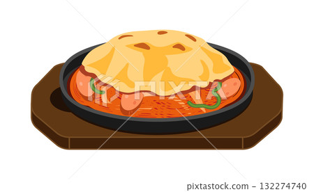 Illustration of baked Neapolitan cheese Illustration of baked Neapolitan cheese 132274740
