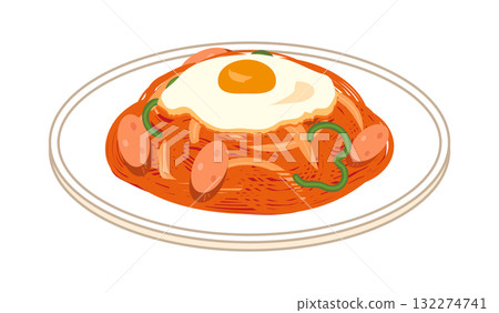 圖:那不勒斯義大利麵,盤子上放著煎蛋 圖:那不勒斯義大利麵,盤子上放著煎蛋 132274741