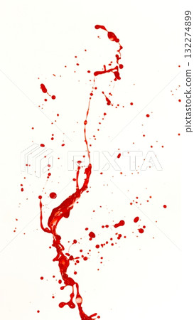 Blood Splash in Freeze Motion . Isolated on White Background 132274899