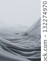 Abstract Dreamy Landscape with Flowing Fabric Waves 132274970