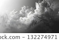 Monochrome photo of cloudy sky with smoke, creating a dark atmosphere 132274971