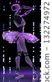 Elegant Robot Ballerina Performing Dance with LED Tutu 132274972